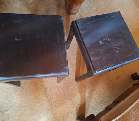 (H 53- S/OORD)- 2 X SMALL SQUARE TABLES- R 150