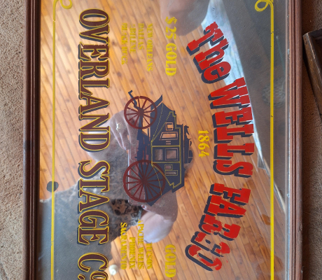 (H 55- S/OORD)- OVERLAND STAGE CO BAR MIRROR- R 120