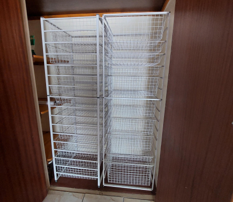 (119- S/OORD H)- 2 X WHITE WIRE SHELVING- R 1200
