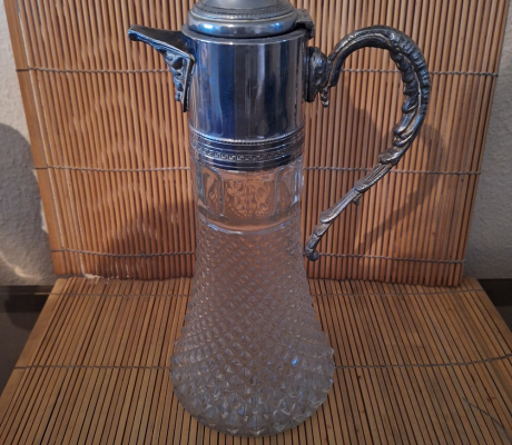 (ALB - 64) SILVER AND GLASS PITCHER  R200