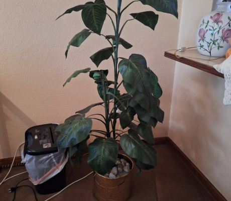 (ALB - 73) ARTIFICIAL PLANT IN BRASS POT  R90