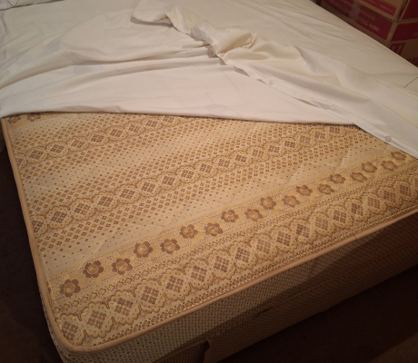 (ALB - 105) CREAM BEDROOM SUITE AND DOUBLE BED - INCLUDING DRESSING TABLE  R1500