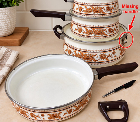 (ALB - 137) ENAMEL POT SET (3 POTS AND PAN)  R180