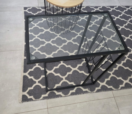 GLASS TABLE MAGAZINE STAND  (EOA)