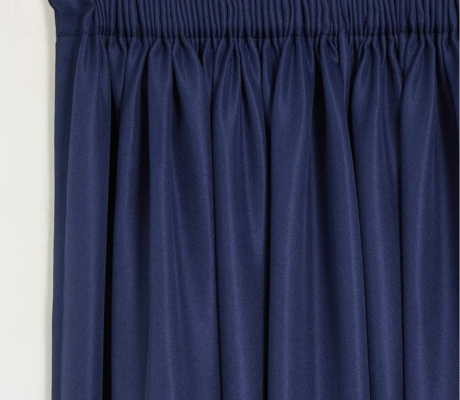 NAVY SLEF LINED CURTAINS 218CM LENGTH 230 CM WIDE FROM SIX FLOOR  (EOA)