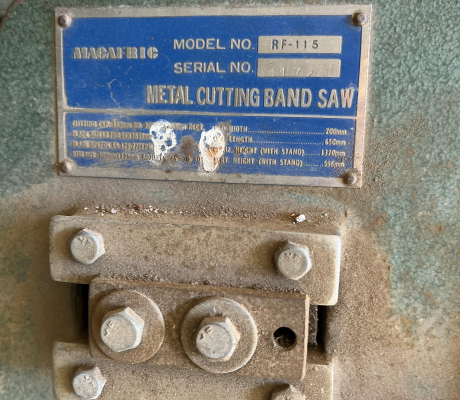 (153- S/OORD OB)- MAC AFRIC METAL CUTTING BAND SAW RF-115- R 2800