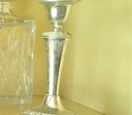 (ALB - 173)2 X SILVER PLATED CANDLE HOLDERS R80