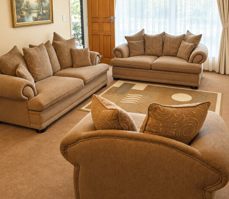 (ALB - 15) 3 PIECE LOUNGE SUITE WITH CUCHIONS  R4500