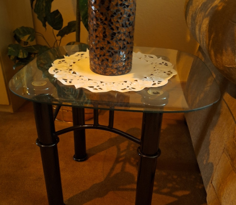 (ALB - 18) 2 X METAL SIDE TABLES  R250