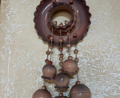 (H 66- S/OORD)- 2 X HANDMADE CERAMIC WALL HANGINGS- POD