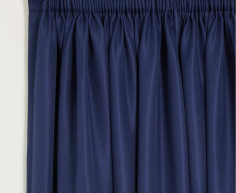 NAVY SLEF LINED CURTAINS 218CM LENGTH 230 CM WIDE FROM SIX FLOOR  (EOA)