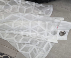4 X WHITE VOILE CURTAINS FROM GEORGE AND MASON  (EOA)