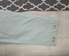 2 X SAGE GREEN SELF LINED EYELET CURTAINS - LIKE NEW