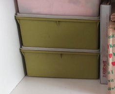 (137- S/OORD H)- 2 X GEEN VINTAGE TUPPERWARE CONTAINERS- R 80