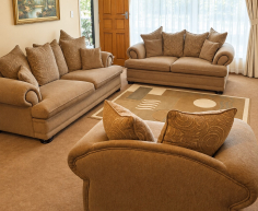 (ALB - 15) 3 PIECE LOUNGE SUITE WITH CUCHIONS  R4500